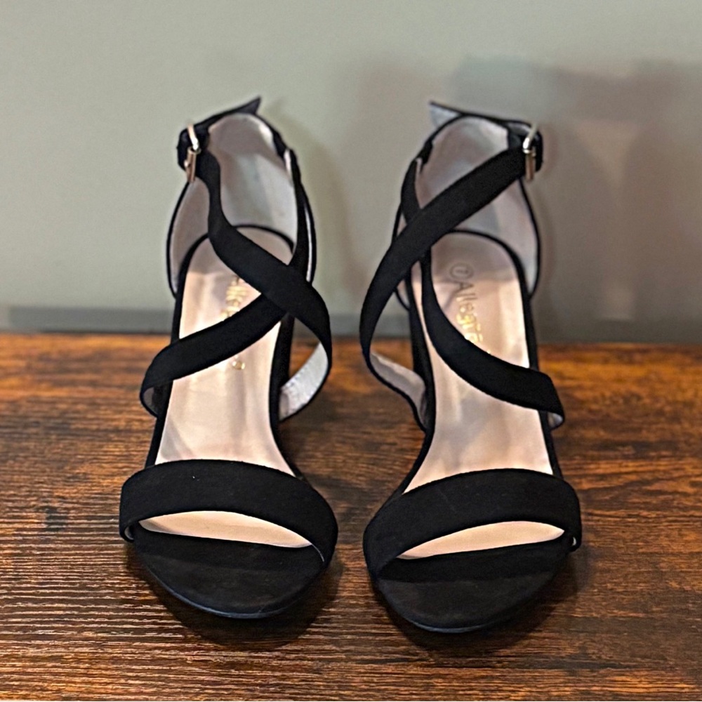 Allegra K Black Strappy Heels - Picture 5 of 16